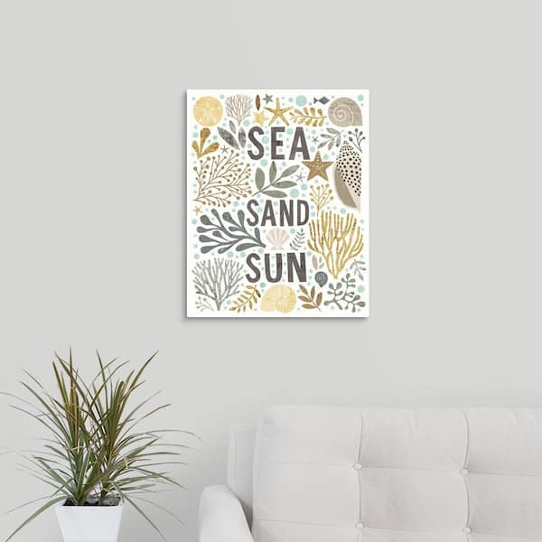 GreatBigCanvas "Under Sea Treasures III Gold Neutral" by Michael Mullan Canvas Wall Art