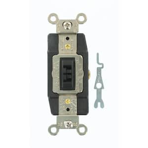 20 Amp Industrial Grade Heavy Duty Single Pole Double-Throw Center-Off Maintained Contact Locking Switch, Brown