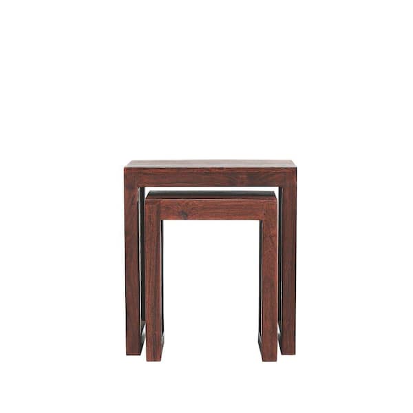 Walnut End Tables with Shelf (Set of Two) – Brick Mill Furniture