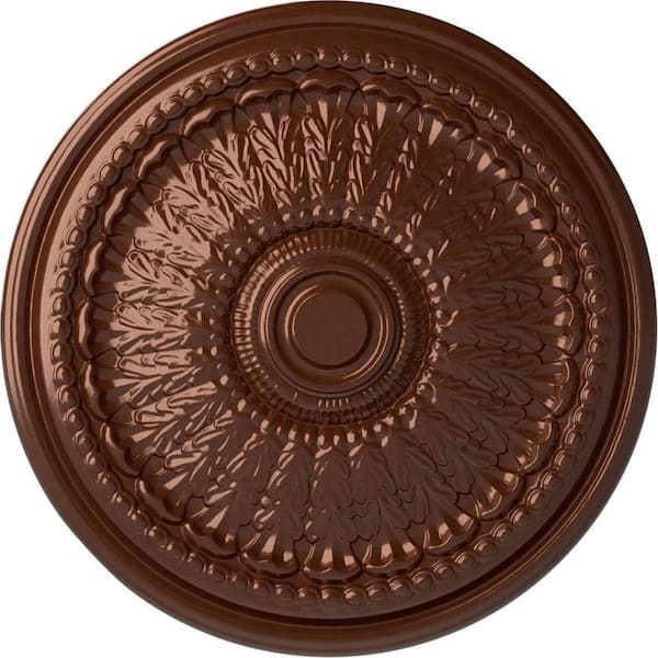 Ekena Millwork 27 in. x 2-1/2 in. Brunswick Urethane Ceiling Medallion (Fits Canopies up to 4-1/2 in.), Copper Penny
