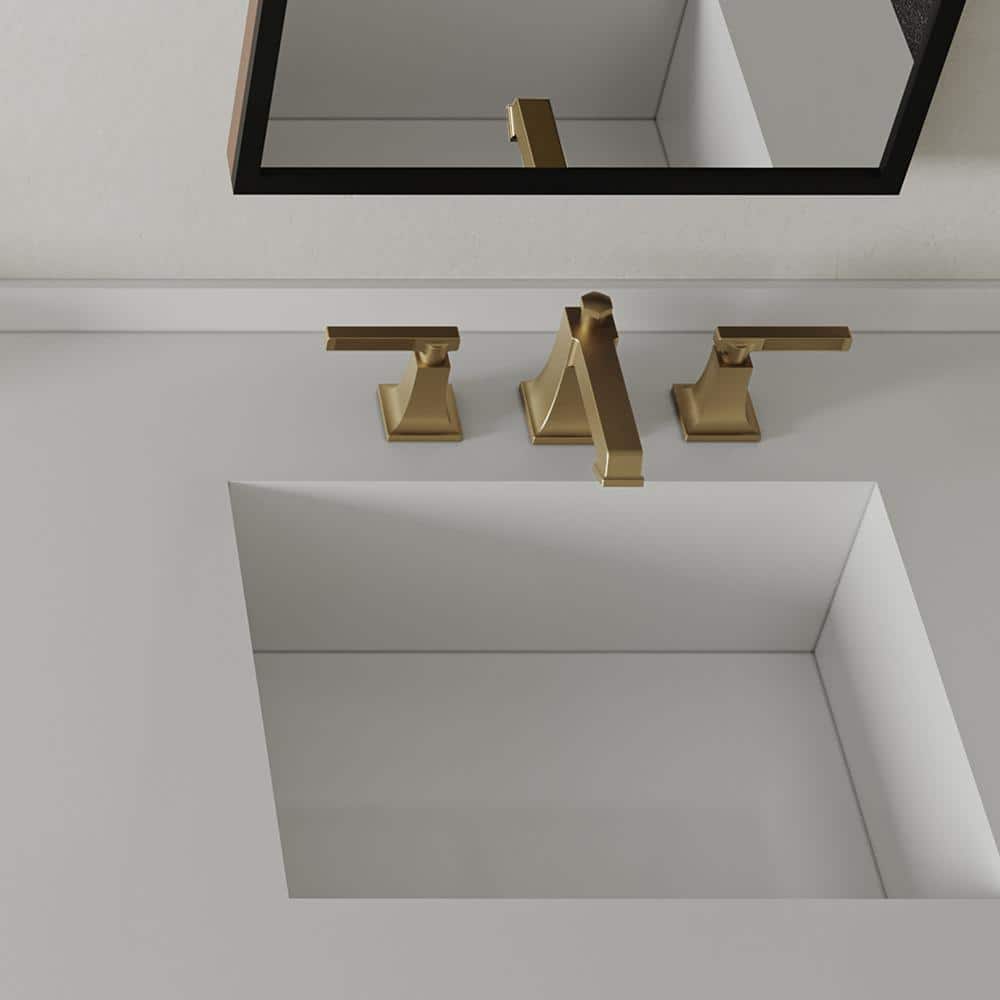 Brushed Gold 2-Handle Widespread Bathroom Faucet with Drain Assembly
