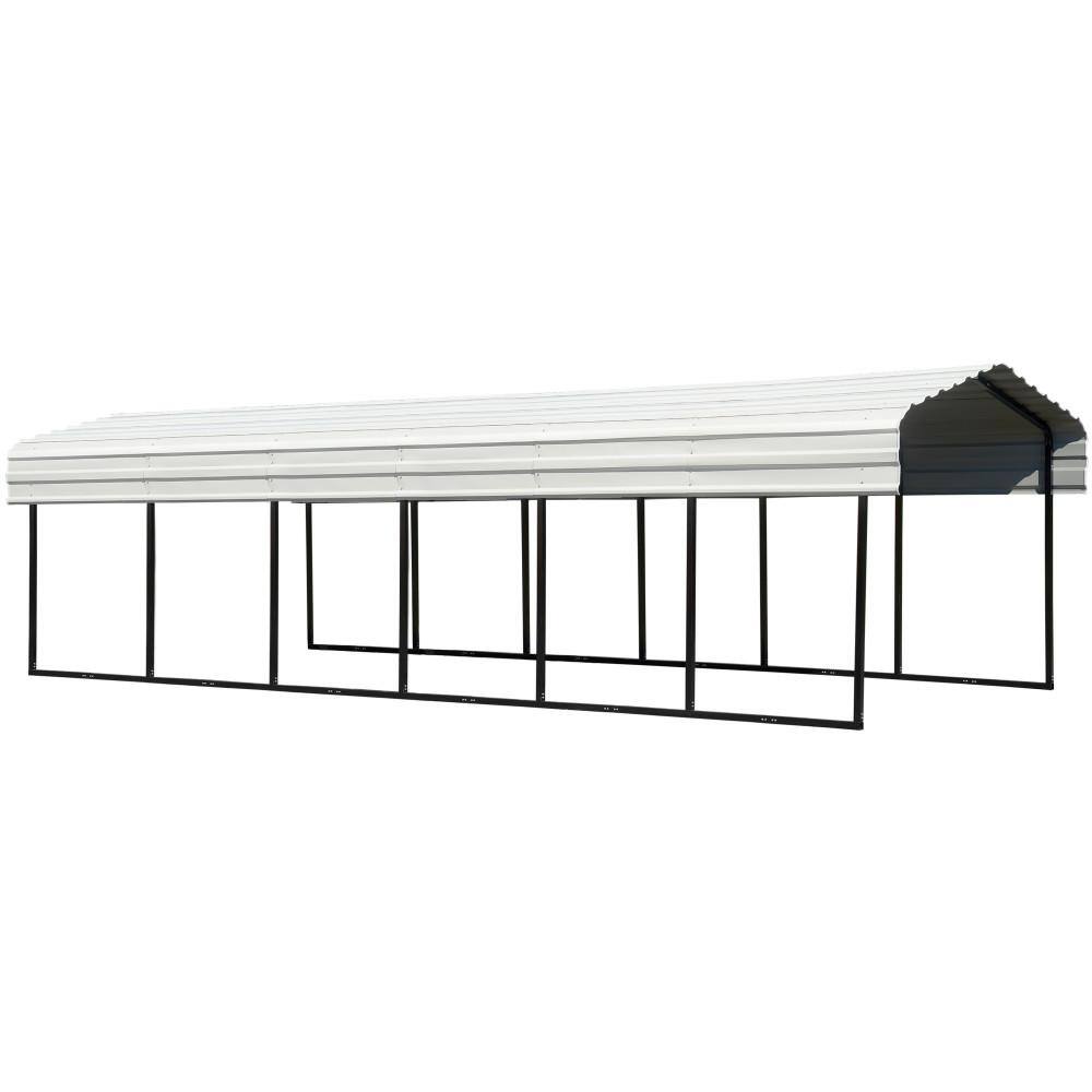10 ft. x 29 ft. Black and Eggshell Galvanized Steel Carport