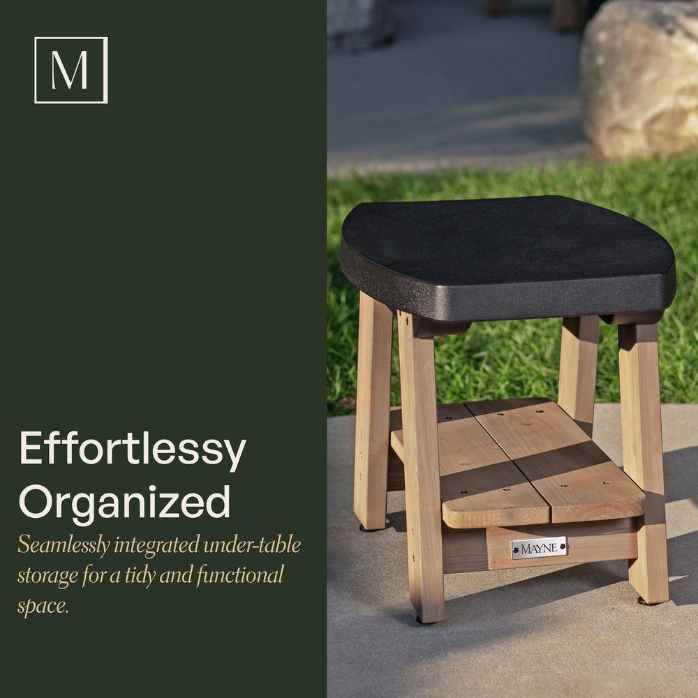 Mesa Black and Brown Resin and Wood 3-Piece Outdoor Seating Set