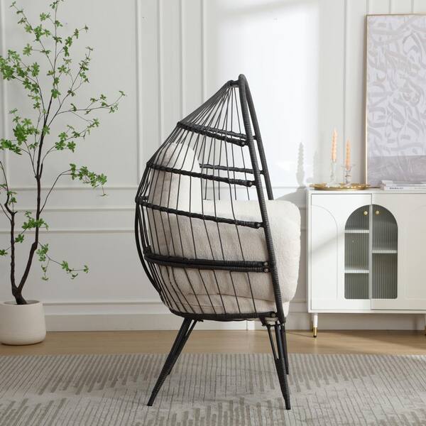 Runesay Egg Chair Wicker Lawn Chair Outdoor Oversized Large