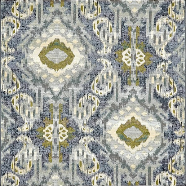 Unique Loom Outdoor Union Blue 6' 0 x 6' 0 Square Rug