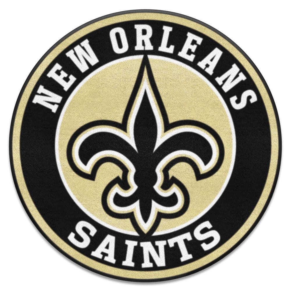 FANMATS NFL New Orleans Saints Black 2 ft. Round Area Rug 17967 - The ...