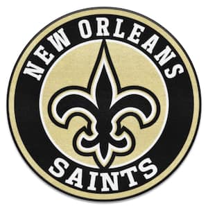 NFL New Orleans Saints Black 2 ft. Round Area Rug