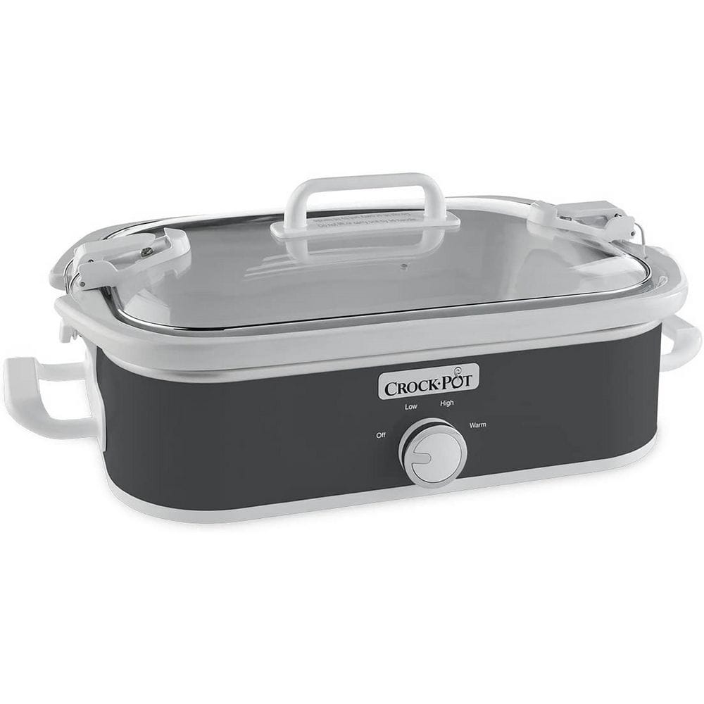 Casserole Crock 3.5 Qt. Charcoal Slow Cooker with Locking Lid – Arborb