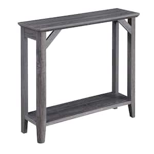 Winston 36 in. Weathered Gray Rectangle Particle Board Top Console Table with Shelf