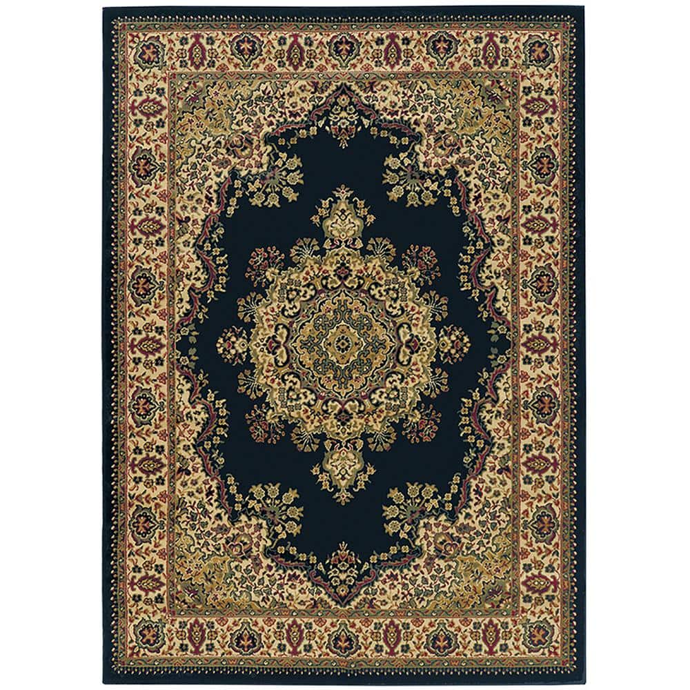 Castello Black 5 ft. x 7 ft. Traditional Oriental Medallion Area Rug