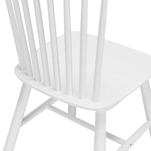 OrangeOne Windsor White Solid Wood Dining Chairs with Curving