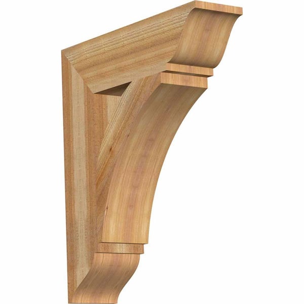 Ekena Millwork 6 in. x 28 in. x 24 in. Western Red Cedar Thorton Traditional Rough Sawn Bracket