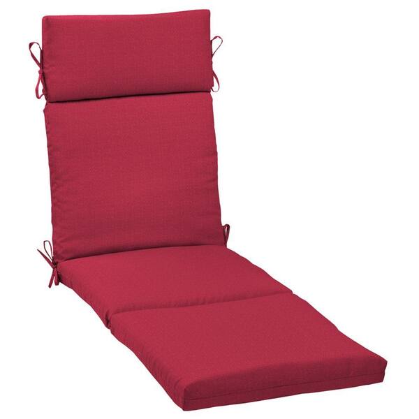 Arden Chili Solid Red Outdoor Chaise Cushion-DISCONTINUED