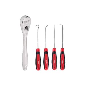 1/4 in. Drive Ratchet and Hook and Pick Set (5-Piece)