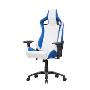 Luk Light Blue PU Leather Racing Gaming Chair With Adjustable Armrests