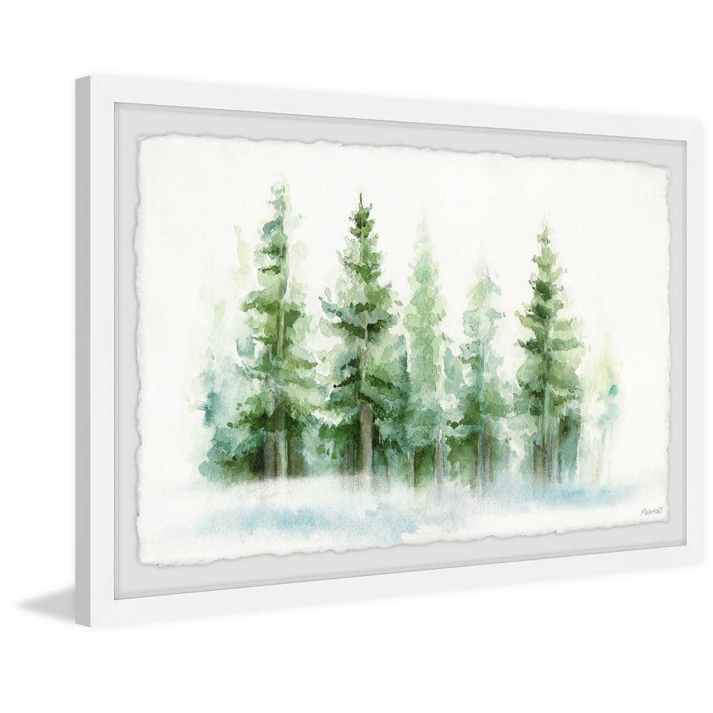 Amongst The Trees Green Watercolor Forest Print