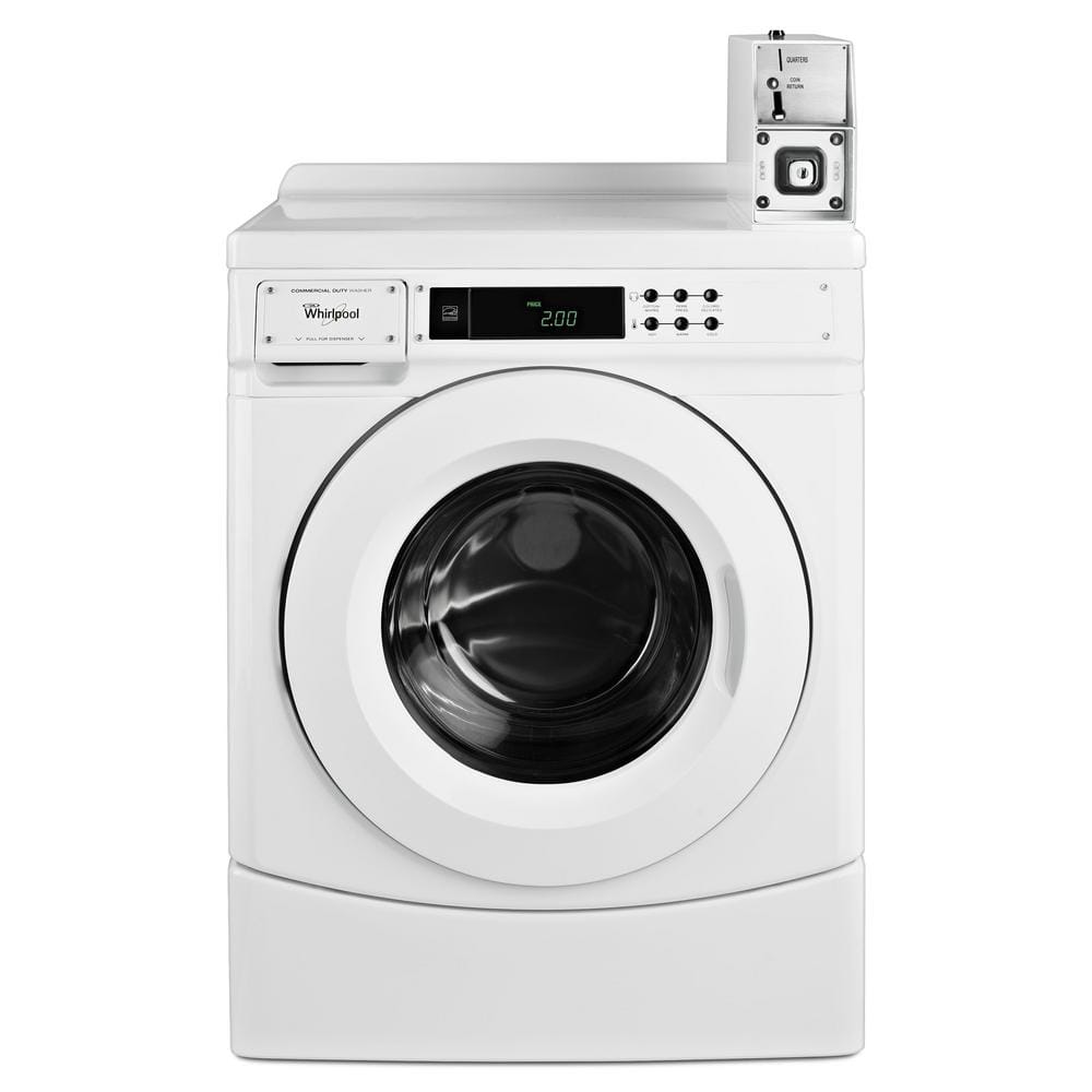 Whirlpool 3.1 cu. ft. High-Efficiency White Front Load Commercial Washing Machine Coin Operated