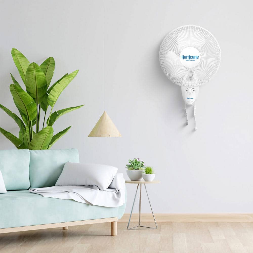 Hurricane Supreme 16 Inch White Plastic Wall Mounted Fan