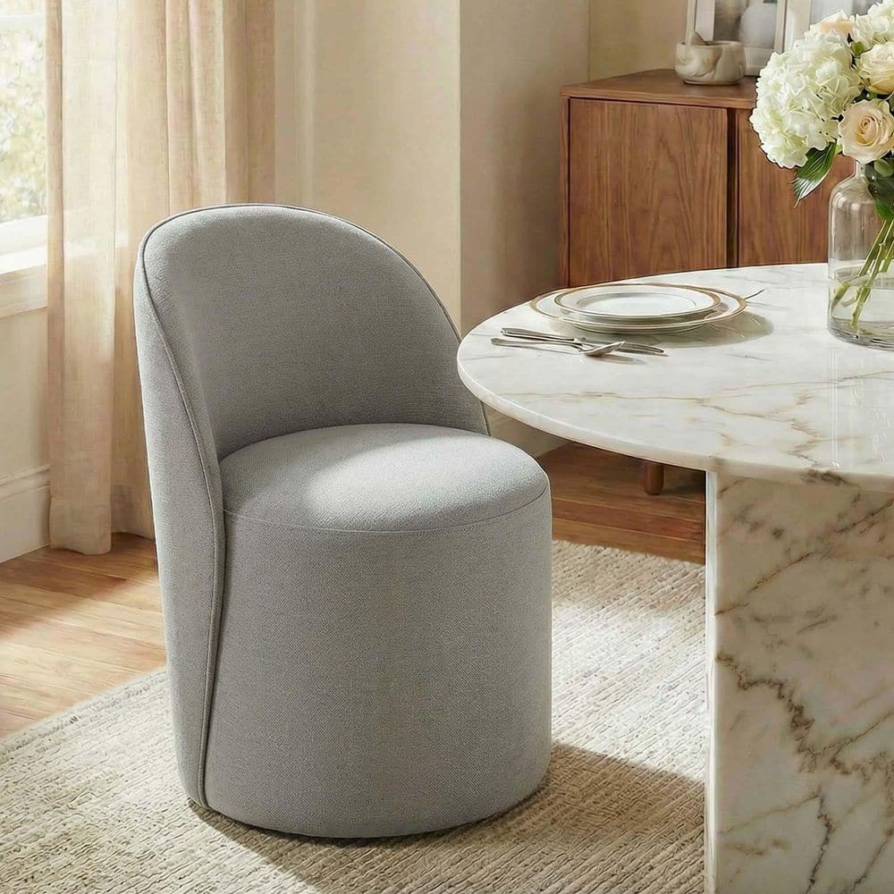 Orlen Flint Fabric 360° Swivel Casters, Padded Seat & Back, Soft Foam Filling, Versatile Use Dining Chair, Set of 1 price history on PriceWatchPro