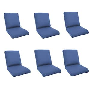 Modern 22 in. x 25 in. 12-Piece Deep Seating Outdoor Lounge Chair Cushion Set in Blue (6-Set)