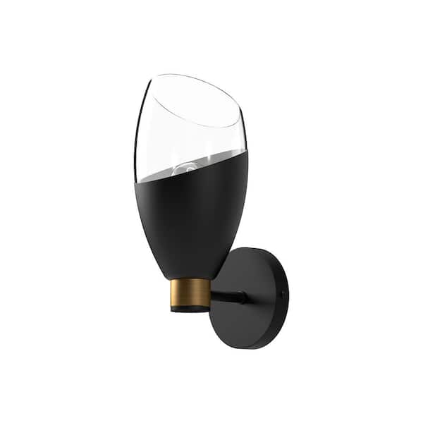 ALORA MOOD Capri 5-in 1 Light 60-Watt Clear Glass/Matte Black Vanity Light