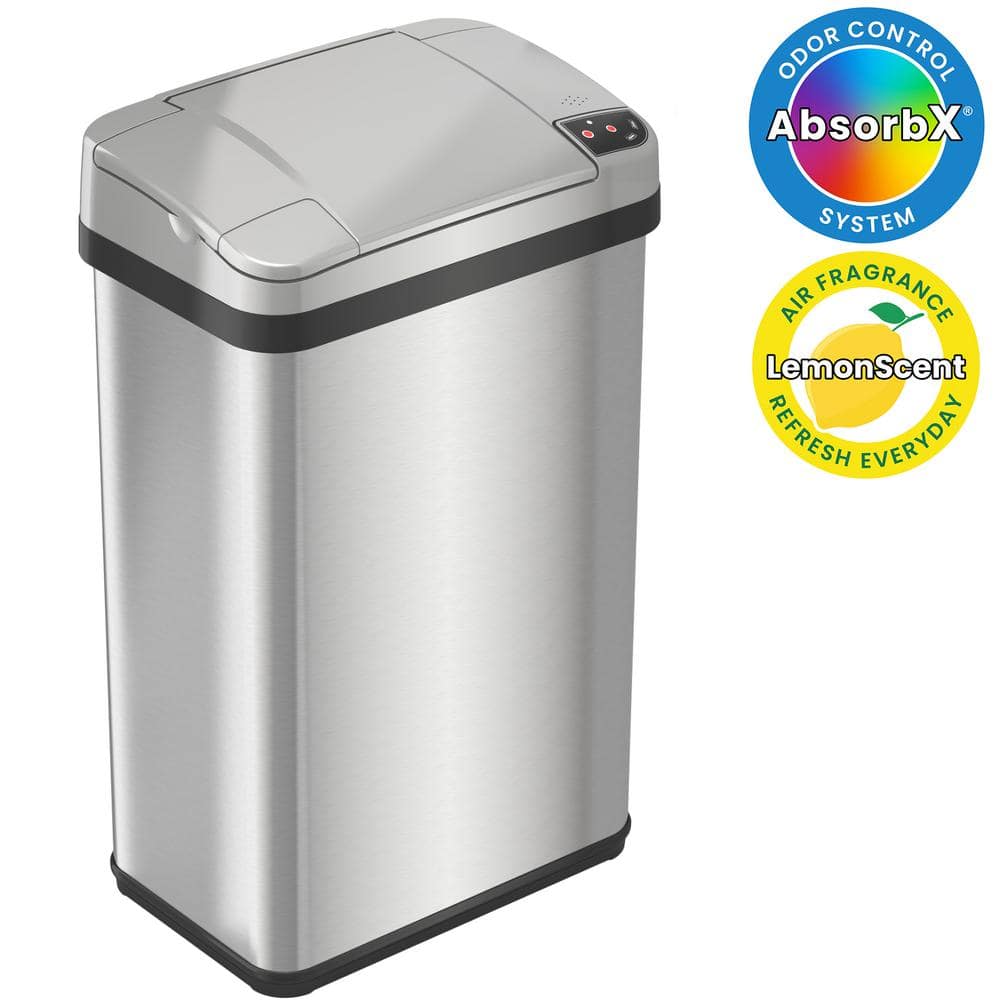 iTouchless 4 Gal. Stainless Steel Touchless Automatic Sensor Trash Can with Odor  Filter and Fragrance MT04SS - The Home Depot