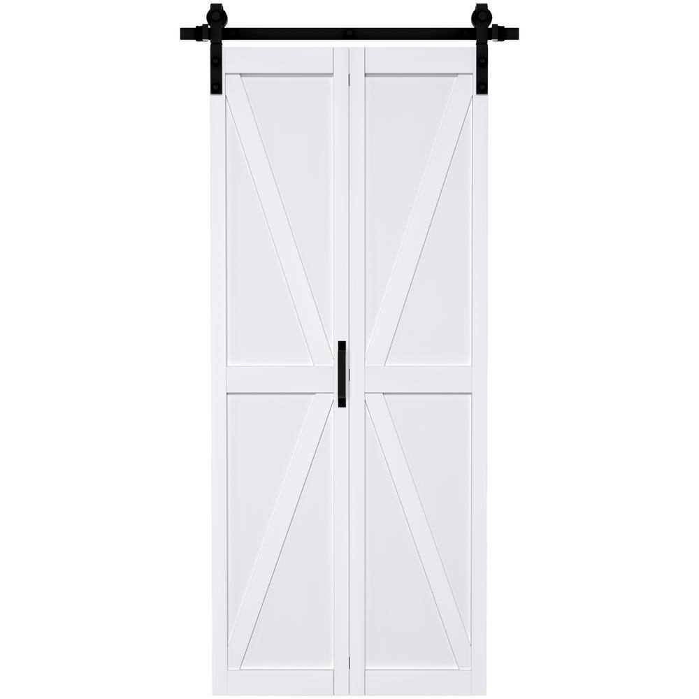 ARK DESIGN 36 in. x 84 in. Paneled K Shape Solid Core White Finished