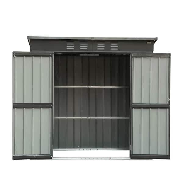 domi outdoor living 6 ft. W x 4 ft. D Metal Shed with Lockable Doors and Air Vents (23.7 sq. ft.)
