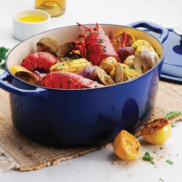 tramontina enameled cast-iron round dutch oven 6.5 qt (gray) 80131
