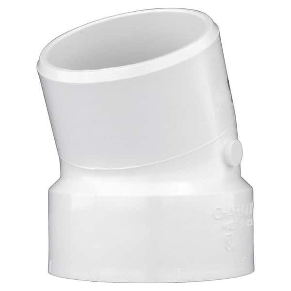 Charlotte Pipe 4 in. PVC DWV 22-1/2-Degree SPG x Hub Street Elbow Fitting