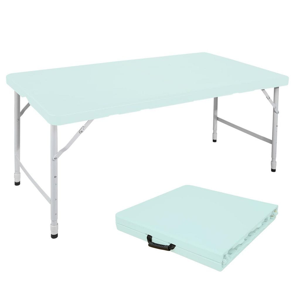 297 lbs. Capacity 4 ft. Indoor and Outdoor Blue Portable Folding