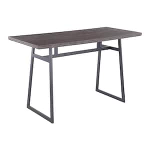 Geo Black and Brown Rectangular Industrial Counter Table