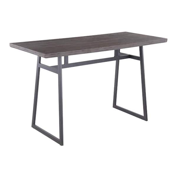 Lumisource Geo Black and Brown Rectangular Industrial Counter Table