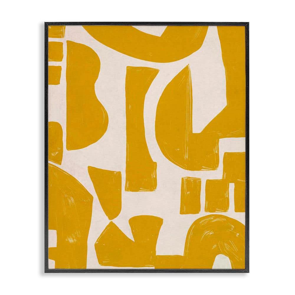 Yellow Asymmetrical Shapes by June Erica Vess Black Framed Abstract Giclee Art Print 14 in. x 11 in. price history on PriceWatchPro