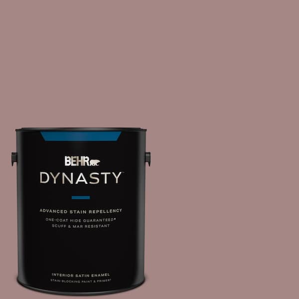 BEHR DYNASTY 1 gal. 120F 4 Blackberry Mocha Satin Enamel Interior Stain Blocking Paint and Primer 765401 The Home Depot