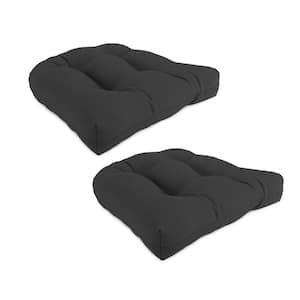 19 in. L x 19 in. W x 4 in. T Square Outdoor Wicker Seat Cushion in Canvas Charcoal (2-Pack)