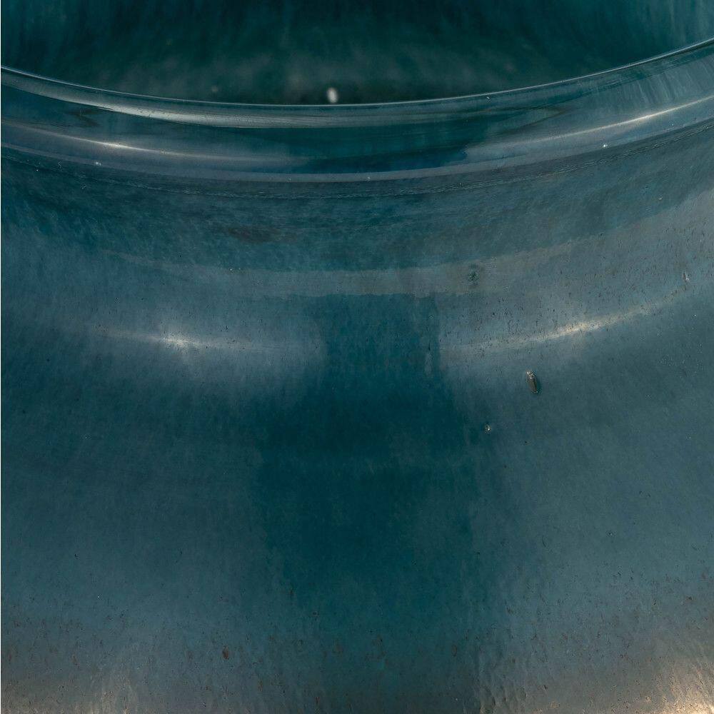 Teal 16 in. Tall Glass Vase for Home Decor