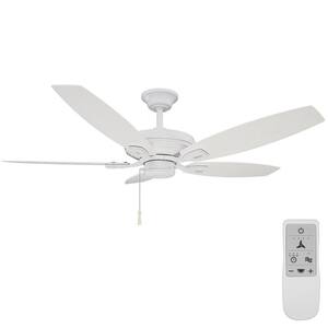 North Pond 52 in. Matte White Wi-Fi Enabled Smart Ceiling Fan with Remote Control Works with Google Assistant and Alexa