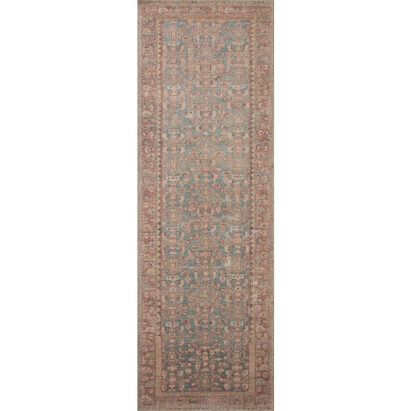 Aubrey 2 ft. 6 in. x 9 ft. 6 in. Blue / Terracotta Traditional Runner Rug