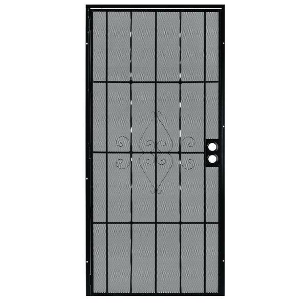 First Alert 30 in. x 80 in. Laguna Steel Black Prehung Security Door
