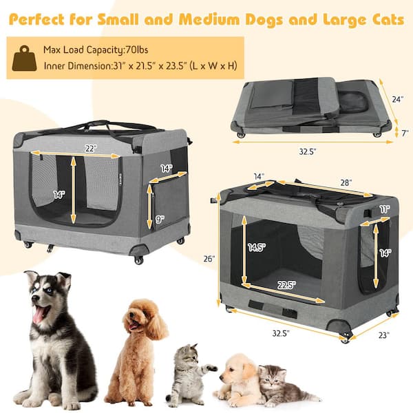 SEVVIS cat Carriers for Large Cats 20 lbs+, Soft Sided Pet Carrier Bag for  Dogs, Portable Large Dog Carrier- Collapsible Folding Pet Travel Carrier