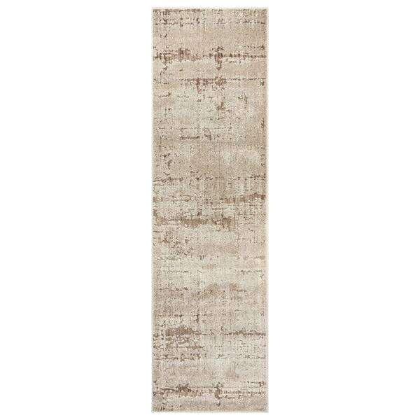 Textured Abbstract Sandstone Indoor High-Low Runner Rug 2 ft. x 12 ft. Beige