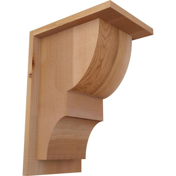 Ekena Millwork 7-1/2 in. x 10 in. x 14 in. Western Red Cedar Ridgewood Smooth Corbel with Backplate
