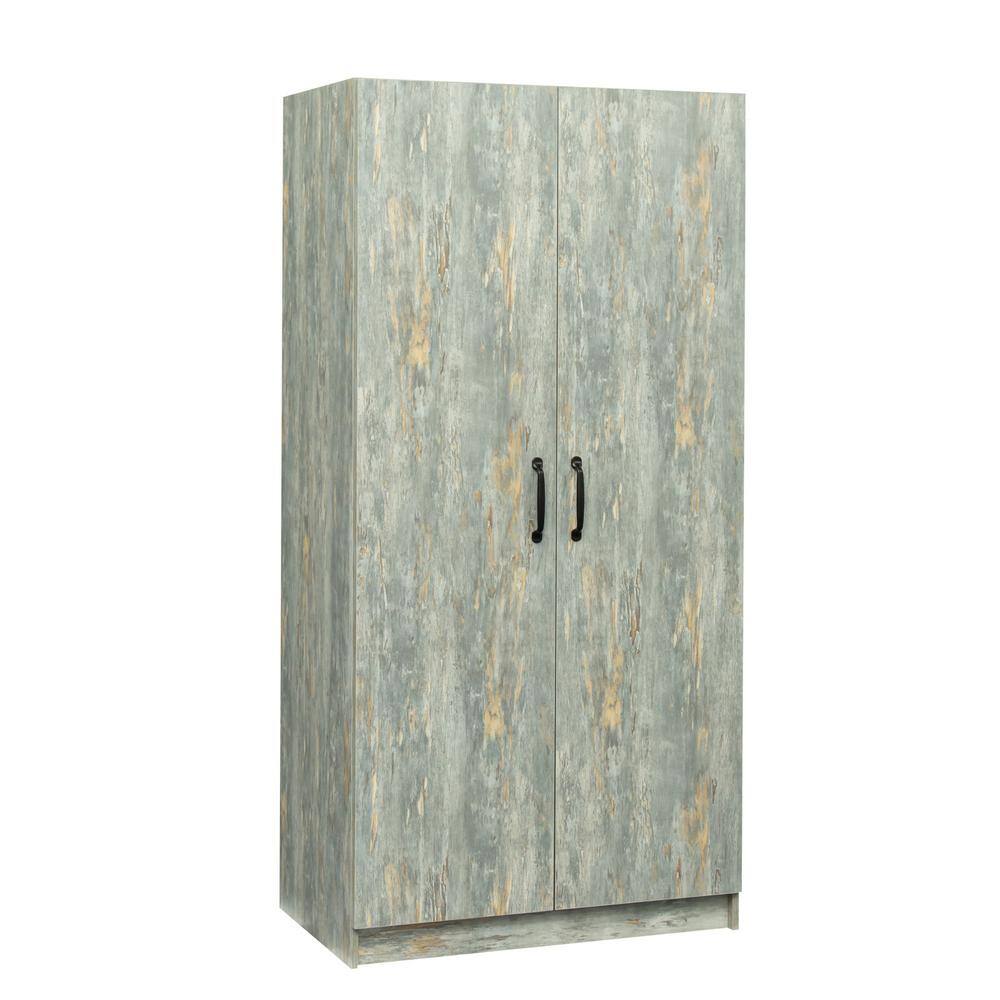 Grey Wood 31.5 in. Wide Wardrobe 2Door Large Storage