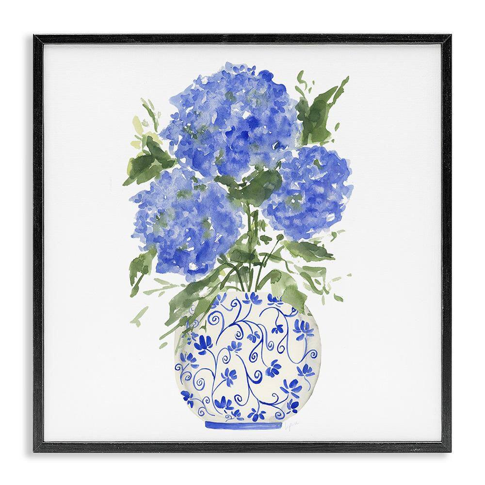 Hydrangea Trio in Vase by Lucille Price 1-Piece Black Framed Nature Giclee Art Print 12 in. x 12 in. price history on PriceWatchPro