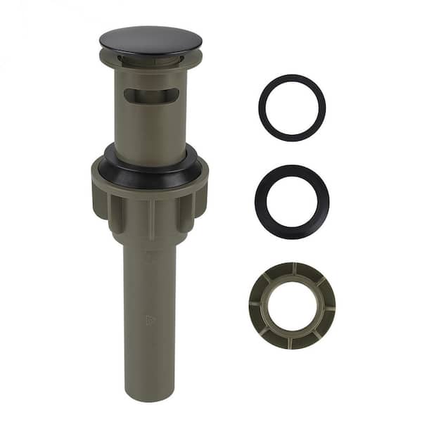 VEVETTA (1-Pack) ABS Pop-Up Drain Assembly with Overflow for Bathroom Sink in Matte Black