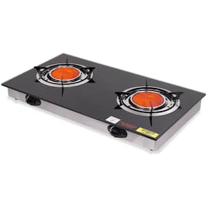 2 Burner Propane Liquefied Gas Stove Cooker Kitchen Cooking Cooktop Outdoor Home
