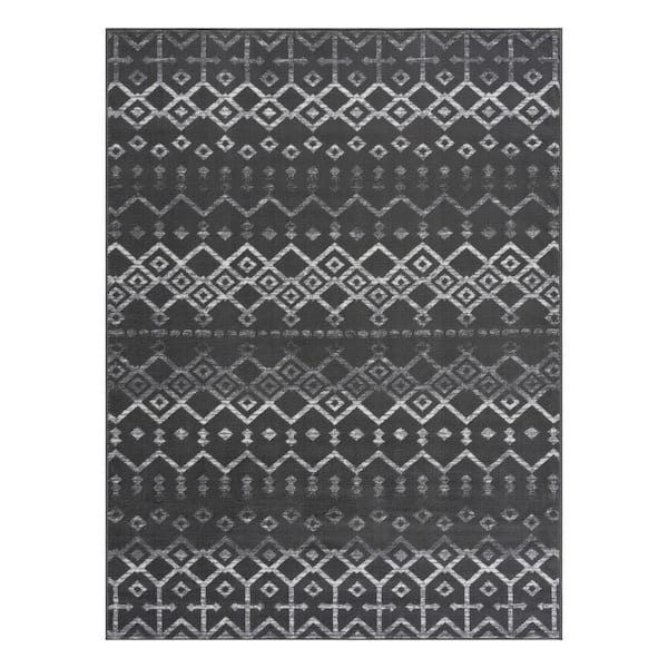 Beverly Rug 8 X 10 Dark Gray Cream Laguna Boho Moroccan Indoor Area Rug