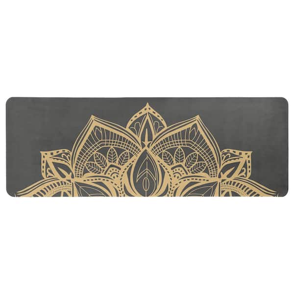 RAD Sportz Suede Hot Yoga Mat with Strap, Black - 68 in. L x 24 in. W x 0.15 in. Thick Gym Flooring Mat - 11.3 sq. ft.