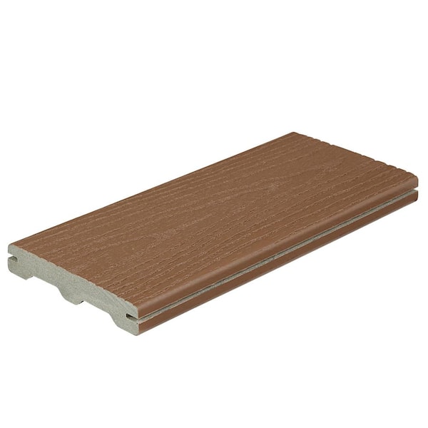 Fiberon Good Life 1 in. x 5-1/4 in. x 1 ft. Cabin Grooved Edge Capped Composite Decking Board Sample